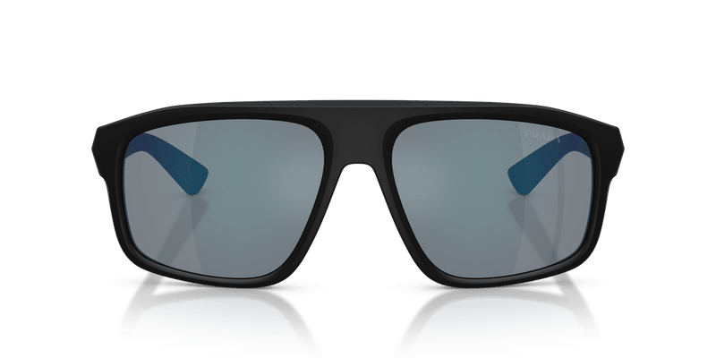 Prada Linea Rossa PS B02S in Matte Black / Dark Grey Mirror Blue/Red (1BO08F) - Alternate View