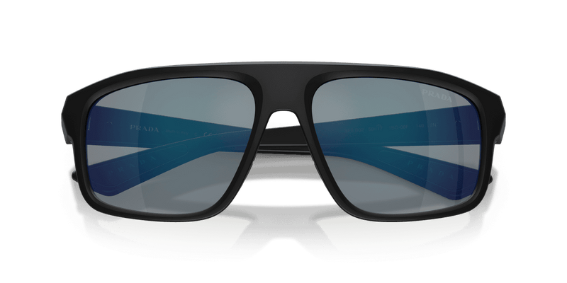 Prada Linea Rossa PS B02S in Matte Black / Dark Grey Mirror Blue/Red (1BO08F) - Alternate View