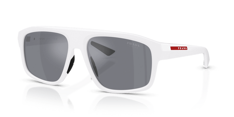 Prada Linea Rossa PS B02S in Matte White / Light Blue Mirror Silver (AAI40A) - Alternate View