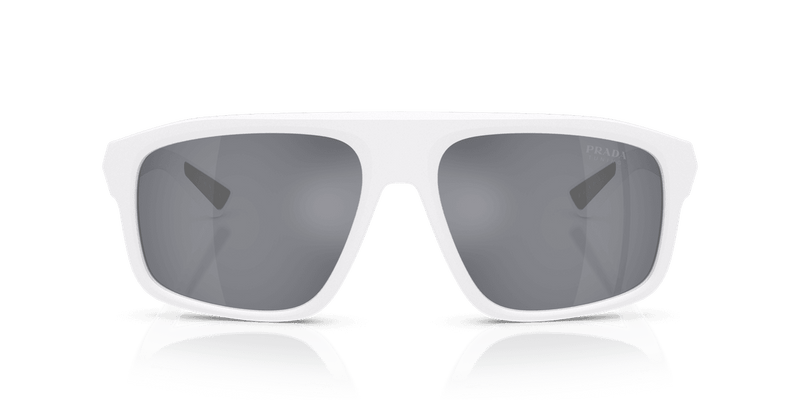 Prada Linea Rossa PS B02S in Matte White / Light Blue Mirror Silver (AAI40A) - Alternate View