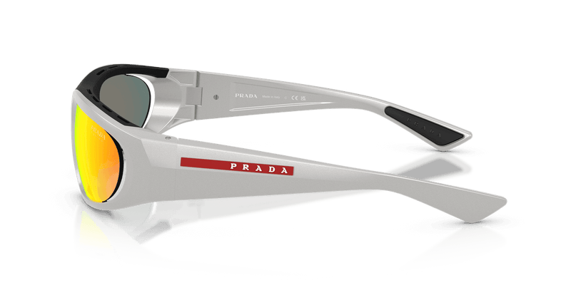 Prada Linea Rossa PS B03S in Metal Grey / Dark Grey Mirror Orange Tuning (14Z04U) - Temple Detail