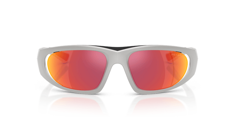 Prada Linea Rossa PS B03S in Metal Grey / Dark Grey Mirror Orange Tuning (14Z04U) - Back View