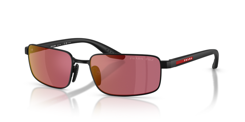 Prada Linea Rossa PS B54S in Matte Black / Red Polarized (1BO07A) - Alternate View