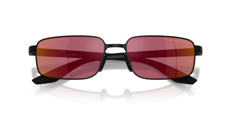 Prada Linea Rossa PS B54S in Matte Black / Red Polarized (1BO07A) - Alternate View