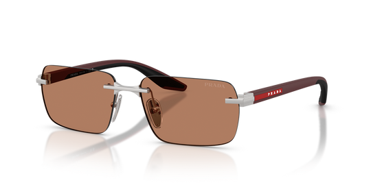 Prada Linea Rossa PSC52S - Matte Silver / Brown (18X20D)