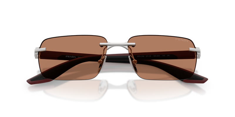 Prada Linea Rossa PSC52S in Matte Silver - Side View