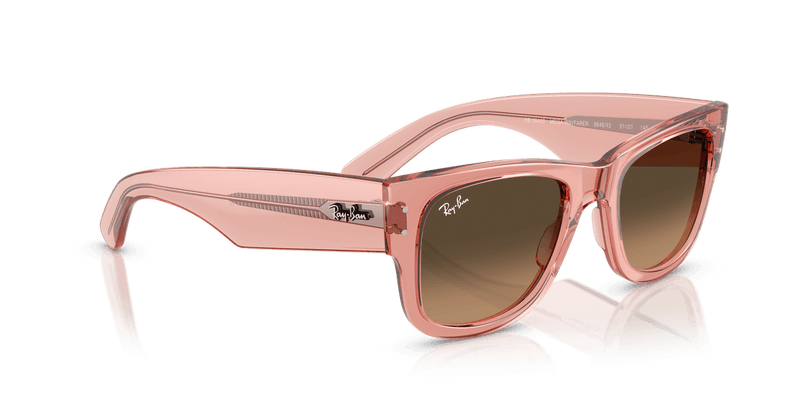 Ray-Ban MEGA WAYFARER RB0840S in Transparent Pink / Light Brown Gradient Black (684843) - Alternate View