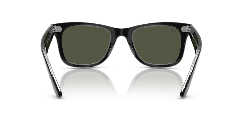 Ray-Ban WAYFARER RB2140 in Black On Transparent / Green (129431) - Alternate View