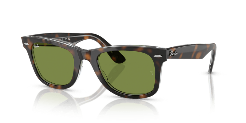 Ray-Ban WAYFARER RB2140 in Dark Havana On Multicolor / Green (14134E) - Alternate View
