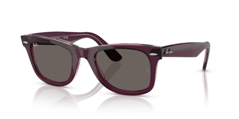 Ray-Ban WAYFARER RB2140 in Violet On Transparent Pink / Dark Grey (1447B1) - Alternate View