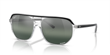 Black On Transparent / Silver/Blue Polarized+ (1294G6)