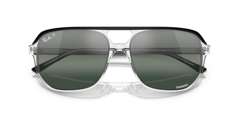 Ray-Ban BILL ONE in Black On Transparent / Silver/Blue Polarized+ (1294G6) - Alternate View