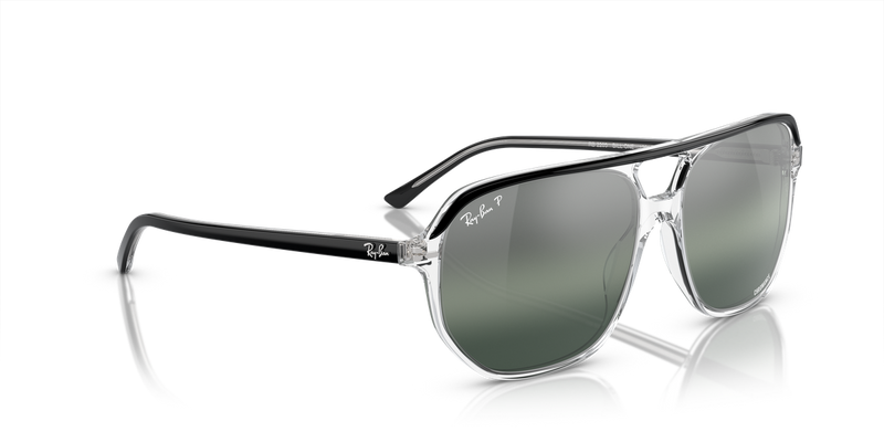 Ray-Ban BILL ONE in Black On Transparent / Silver/Blue Polarized+ (1294G6) - Alternate View