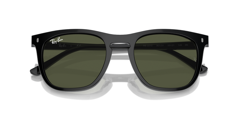 Ray-Ban RB2210 in Black / Green (901/31) - Alternate View