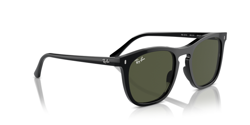 Ray-Ban RB2210 in Black / Green (901/31) - Alternate View