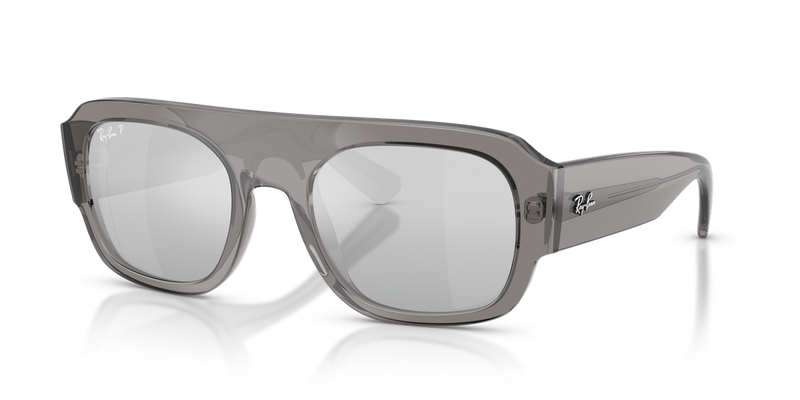 Ray-Ban RB2218 in Transparent Grey / Grey Mirror Gradient Silver Polarized (668482) - Alternate View