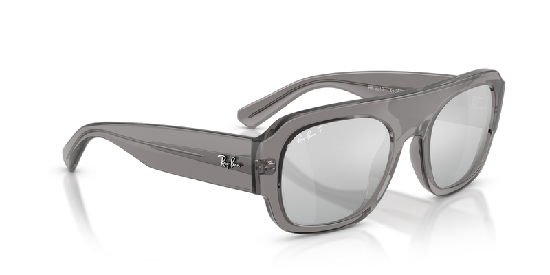 Ray-Ban RB2218 in Transparent Grey / Grey Mirror Gradient Silver Polarized (668482) - Alternate View
