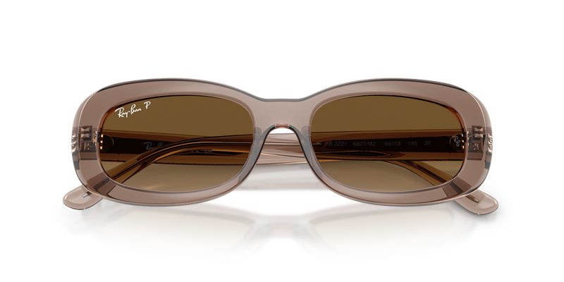 Ray-Ban RB2221 in Transparent Beige / Gradient Brown Polarized (6827M2) - Side View