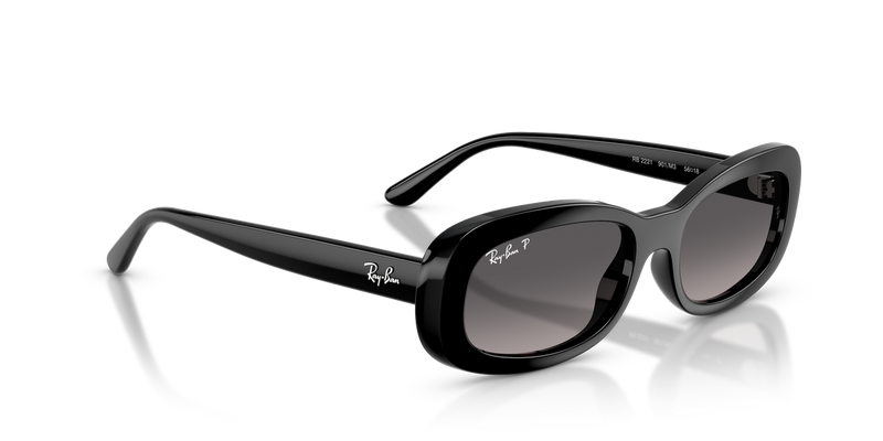 Ray-Ban RB2221 in Black / Gradient Grey Polarized (901/M3) - Alternate View