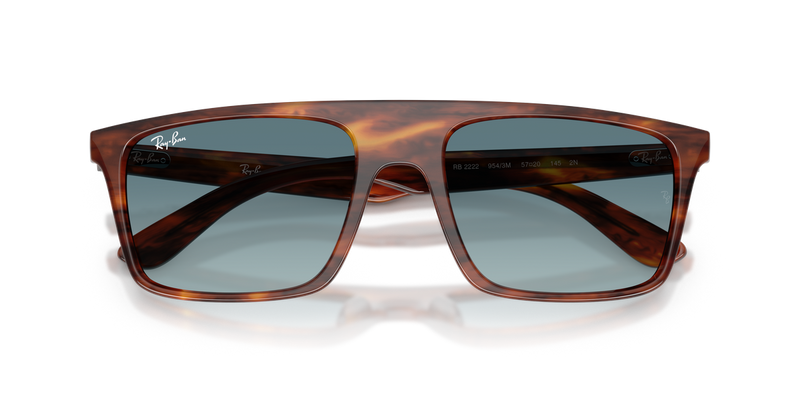Ray-Ban RB2222 in Striped Havana / Blue Gradient Grey (954/3M) - Alternate View