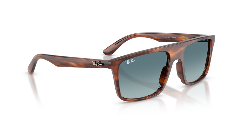 Ray-Ban RB2222 in Striped Havana / Blue Gradient Grey (954/3M) - Alternate View