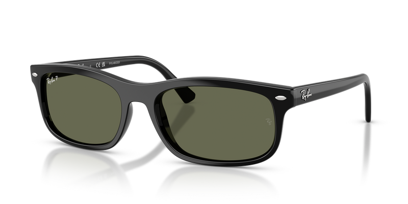 Ray-Ban RB2224F in Black / Green Polarized (601/58) - Alternate View
