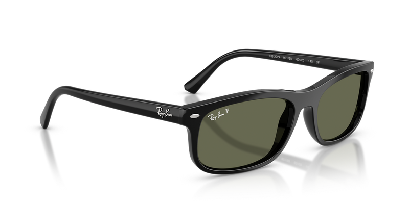 Ray-Ban RB2224 in Black / Polarized Green (901/58) - Alternate View