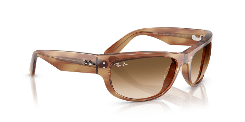 Ray-Ban MEGA BALORAMA RB2289 in Striped Brown / Clear Gradient Brown (140351) - Back View