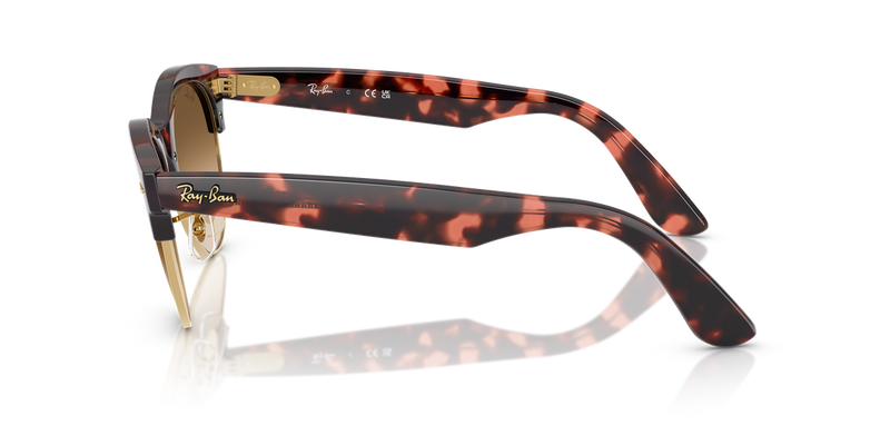 Ray-Ban CLUBMASTER WAY in Pink Tortoise On Gold / Clear Gradient Brown (143251) - Back View