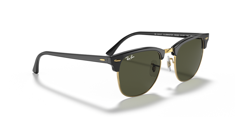 Ray-Ban CLUBMASTER in Black On Gold - Alternate View