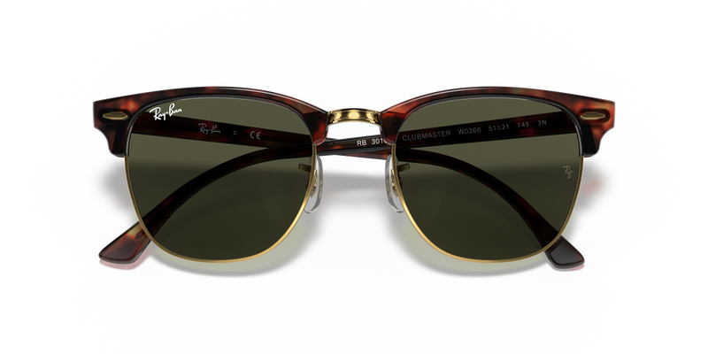 Ray-Ban CLUBMASTER in Tortoise On Gold - Alternate View