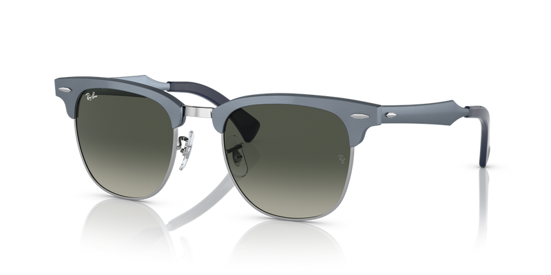 Ray-Ban CLUBMASTER ALUMINUM in Blue On Silver / Grey (924871) - Alternate View