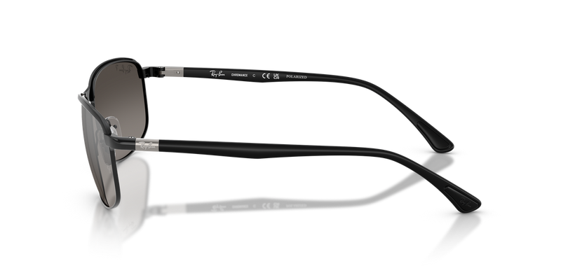 Ray-Ban RB3671CH in Black On Black / Mirror Silver Polarized+ (186/5J) - Back View