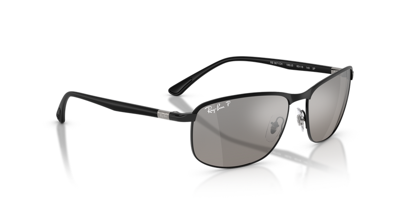 Ray-Ban RB3671CH in Black On Black / Mirror Silver Polarized+ (186/5J) - Alternate View