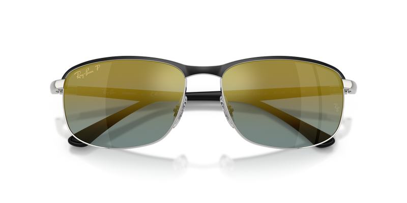 Ray-Ban RB3671CH in Black On Silver / Gold Polarized+ (9144J0) - Alternate View