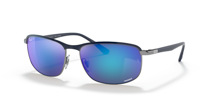 Ray-Ban RB3671CH in Blue On Gunmetal / Grey & Blue Polarized+ (92044L) - Alternate View