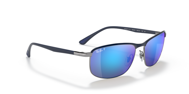 Ray-Ban RB3671CH in Blue On Gunmetal / Grey & Blue Polarized+ (92044L) - Alternate View