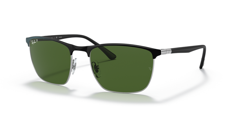 Ray-Ban RB3686 in Black On Silver - Alternate View