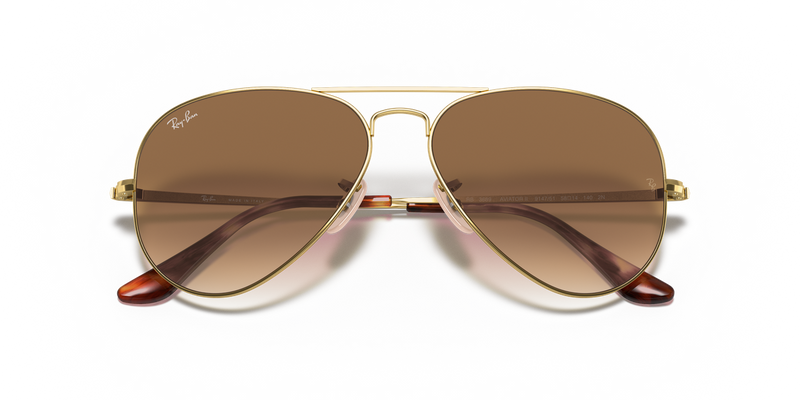 Ray-Ban AVIATOR METAL II in Arista Gold / Light Brown Gradient (914751) - Alternate View