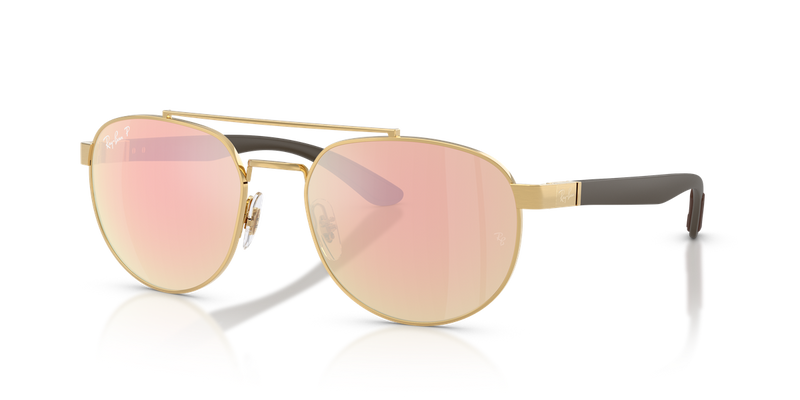 Ray-Ban RB3736CH in Arista Gold / Orange Mirror Pink Polarized+ (001/I0) - Front View