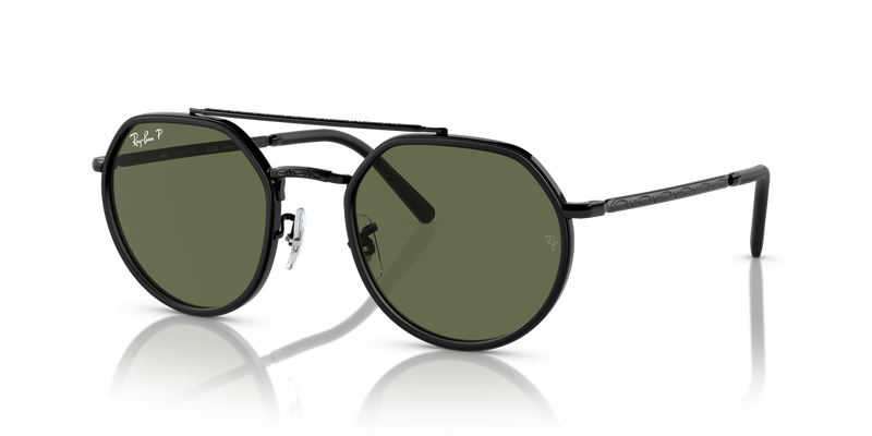 Ray-Ban RB3765 in Black / Green Polarized (002/58) - Alternate View
