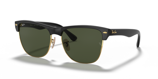 Ray-Ban CLUBMASTER OVERSIZED - Black On Gold / G-15 Green (877)