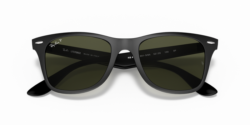 Ray-Ban WAYFARER LITEFORCE in Black / G-15 Green Polarized (601S9A) - Alternate View