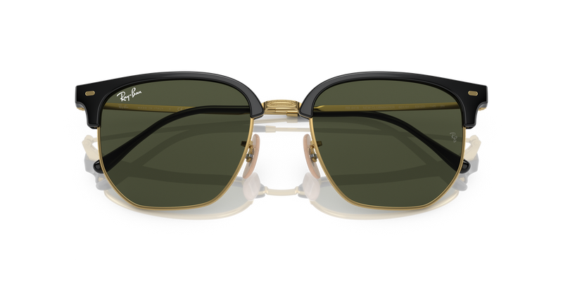 Ray-Ban NEW CLUBMASTER in Black On Gold - Alternate View