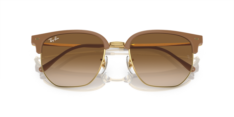 Ray-Ban NEW CLUBMASTER in Beige On Gold - Alternate View