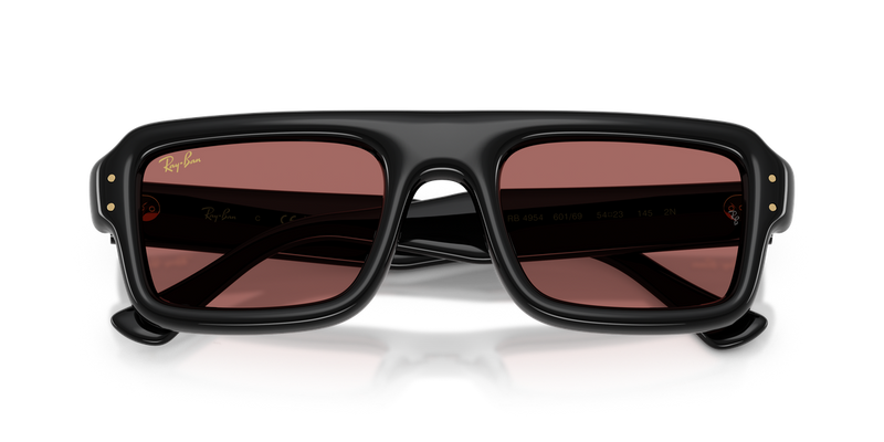 Ray-Ban RB4954 in Black / Dark Violet (601/69) - Side View