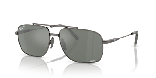 Ray-Ban MICHAEL TITANIUM - Gunmetal / Silver/Grey Polarized+ (165/GK)