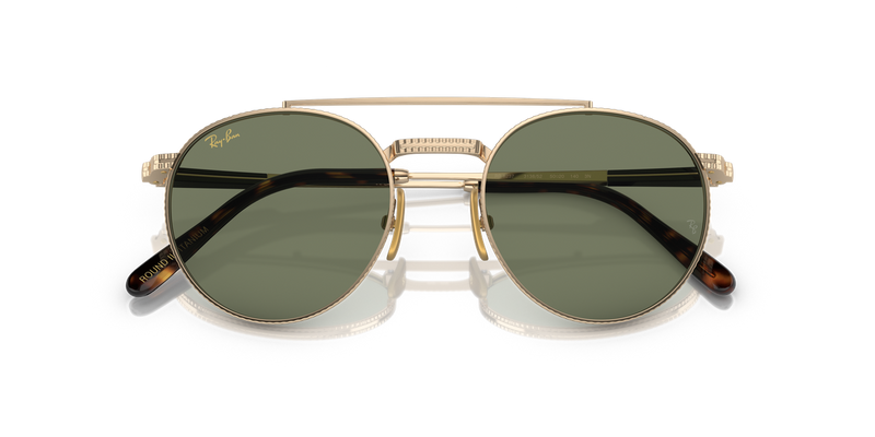 Ray-Ban ROUND II TITANIUM in Arista Gold - Side View