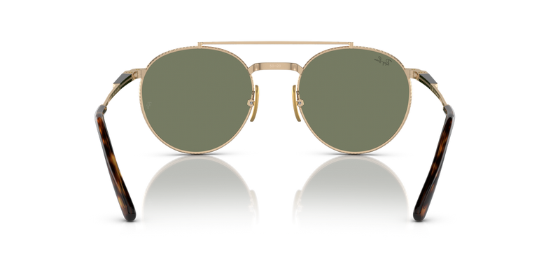 Ray-Ban ROUND II TITANIUM in Arista Gold - Temple Detail