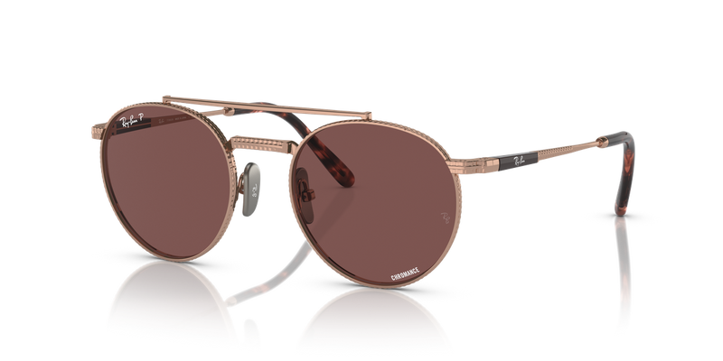 Ray-Ban ROUND II TITANIUM in Rose Gold - Alternate View